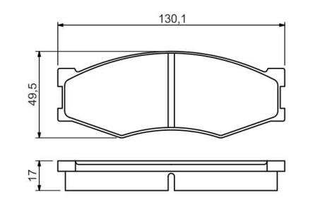 Фото автозапчасти комплект тормозных колодок передний NISSAN NAVARA, NP300, NP300 NAVARA, PATHFINDER II, PICK UP, SERENA, TERRANO I, URVAN, VANETTE 1.5-3.2D 10.86- BOSCH 0 986 494 541