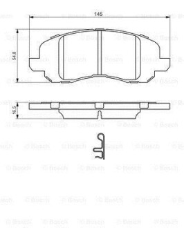 Комплект тормозных колодок передний JEEP COMPASS, PATRIOT 2.0-2.4LPG 08.06- BOSCH 0986494575