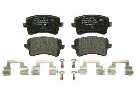 Комплект тормозных колодок AUDI A4 ALLROAD B8, A4 B8, A5, Q5 1.8-4.2 06.07-05.17 BOSCH 0 986 494 733