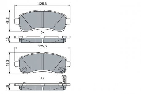 Фото автозапчасти комплект тормозных колодок передний MAZDA 2 1.3-1.6D 07.07-06.15 BOSCH 0 986 494 754