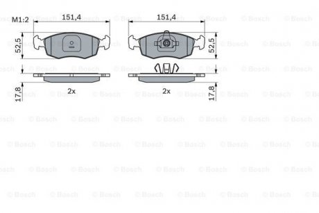 Фото автозапчасти комплект тормозных колодок передн. FIAT STRADA 1.3D 10.10- BOSCH 0986494943