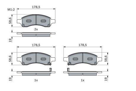 Фото автозапчасти комплект тормозных колодок передний CHEVROLET TRAILBLAZER 4.2 09.02-12.09 BOSCH 0 986 494 966