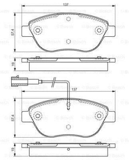 Фото автозапчастини гальмівні колодки дискові FIAT Doblo/Idea/Multipla "F "99>> PR2 BOSCH 0986495086 (фото 1)