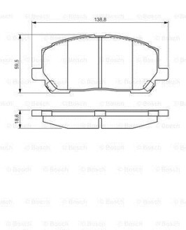 Фото автозапчасти toyota гальмівні колодки передн. lexus rx 00- BOSCH 0986495126 (фото 1)