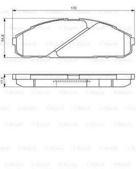 Фото автозапчастини nissan тормозные колодки передн.patrol gr i 4.2 88- BOSCH 0986495171