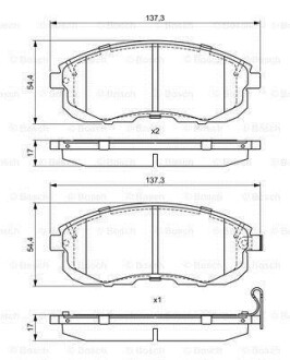 Фото автозапчасти nissan тормозные колодки передн.tiida 04-,juke 14-,maxima qx BOSCH 0986495379