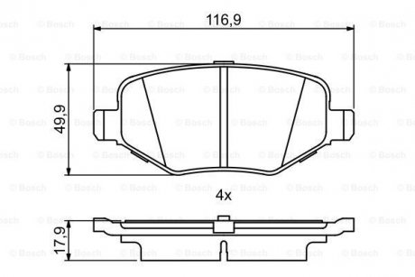 Фото автозапчасти ford колодки торм. задн. explorer (usa) 3.5 10- BOSCH 0986495395