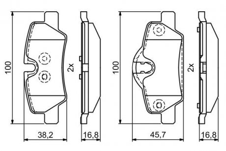 Фото автозапчастини гальмівні колодки дискові MINI Cooper/One \'\'R \'\'14>> BOSCH 0986495400 (фото 1)