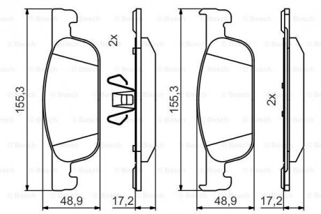 Фото автозапчасти тормозные колодки дисковые передние BOSCH 0986495424