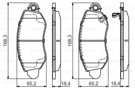 Фото автозапчастини колодки гальмівні (передні) Ford Transit 00-06 (RWD) Q+ BOSCH 0986495443