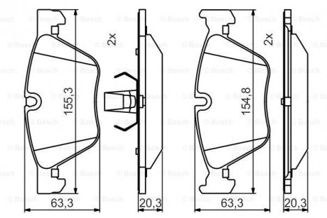 BMW Тормозные колодки передн.5 F10 518d-528i 11- BOSCH 0986495480