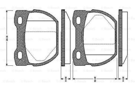 Фото автозапчасти комплект тормозных колодок задний LAND ROVER 110/127, DEFENDER 2.2D-3.9 09.86-02.16 BOSCH 0 986 TB2 280 (фото 1)