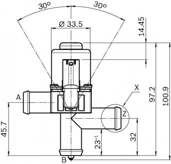 Клапан обігрівача MERCEDES GLC (X253), GLE (V167) 2.0H/Electric 04.20- BOSCH 1 147 412 282