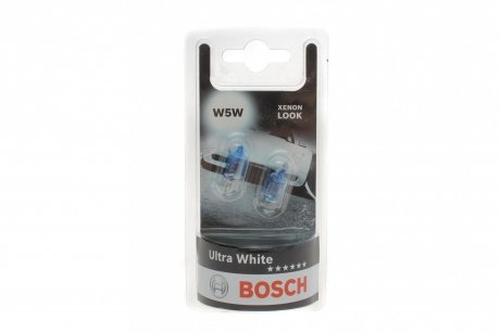 Автолампа W5W 12V 5W W2.1x9.5d Ultra White 4200K (BL) BOSCH 1987301098