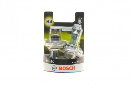 Лампа розжарювання H4 12V 60/55W P43t +90 (комплект) (вир-во) BOSCH 1987301422