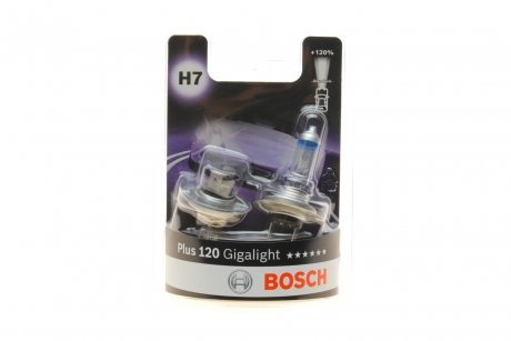 Лампа розжарювання H7 12V 55W PX26d Plus 120 Gigalight (компл. 2шт) (вир-во) BOSCH 1987301426 (фото 1)