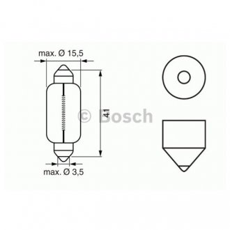 Фото автозапчастини лампочка C21W (відпуск. 1шт) 12В 21Вт SV8,5-8 Pure Light BOSCH 1 987 302 230