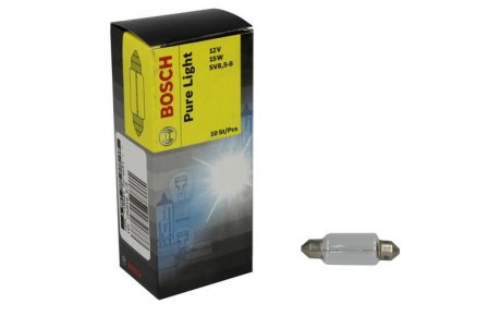 Лампочка Pure Light допоміжна C15W (12 В, 15 Вт, тип гнізда: SV8,5-8) BOSCH 1 987 302 238/10