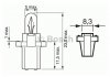 Лампочка (коробка 1шт) PB3 24В 1,2Вт B8,3D для панелі приладів Trucklight BOSCH 1987302515 (фото 1)