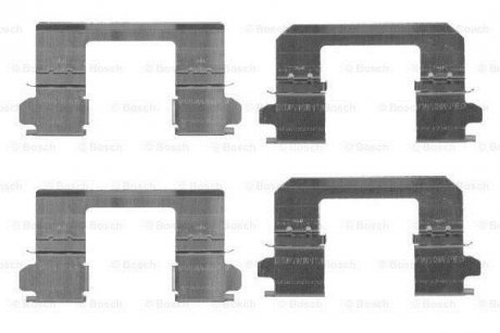 Монтажный набор тормозных колодок передняя NISSAN QASHQAI I, ROGUE, X-TRAIL 1.5D-2.5 01.07-04.14 BOSCH 1987474461