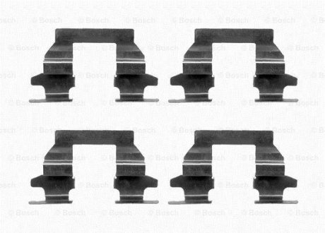 Монтажный набор тормозных колодок NISSAN ALTIMA, CUBE, MURANO II, QASHQAI I, TIIDA, VERSA I, X-TRAIL 1.5D-3.5 06.01- BOSCH 1987474655