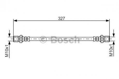 Тормозной шланг, передняя левая/правая (длина 293мм, M10x1/M10x1) OPEL COMMODORE C BOSCH 1 987 476 017