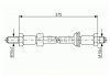 Фото автозапчасти тормозной шланг, передняя левая/правая (длина 375мм, M10x1/M10x1) FORD ESCORT '81 EXPRESS, ESCORT '86 EXPRESS, ESCORT III, ESCORT IV, ORION I, ORION II 1.1-1.8D 09.80 BOSCH 1987476023 (фото 1)
