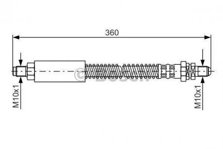 Тормозной шланг, задний левая/правая (длина 320мм, M10x1/M10x1) FORD ESCORT CLASSIC, ESCORT VI 1.3-1.8D 01.95-07.00 BOSCH 1987476094 (фото 1)