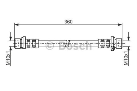Фото автозапчастини гальмівний шланг, задній ліва (довжина 360мм, M10x1/M10x1) HONDA CITY, JAZZ II 1.2/1.3/1.4 03.02-10.08 BOSCH 1 987 476 210