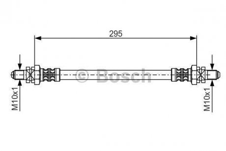Тормозной шланг, задний левая/правая (длина 295мм, M10x1/M10x1) BOSCH 1987476382 (фото 1)