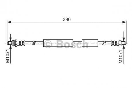 Тормозной шланг, задний левая/правая (длина 390мм, M10x1/M10x1) FORD KA, PUMA 1.3/1.4/1.7 09.96-11.08 BOSCH 1 987 476 603 (фото 1)