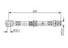 Фото автозапчастини гальмівний шланг, передня ліва/права (довжина 440мм, 10мм, M10x1/M10x1, кожух) OPEL OMEGA A, SENATOR B 1.8-3.6 09.86-04.94 BOSCH 1 987 476 694 (фото 1)