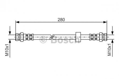 Тормозной шланг, задний левая/правая (длина 280мм, M10x1/M10x1) MAZDA 323C IV, 323F IV, 323SIV BOSCH 1 987 476 732