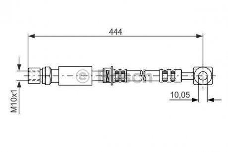 Гальмівний шланг, передня ліва/права (довжина 427мм,діаметр 10,2мм, M10x1, пружний елемент) SAAB 9-5 1.9D-3.0D 09.97-12.09 BOSCH 1 987 476 975 (фото 1)