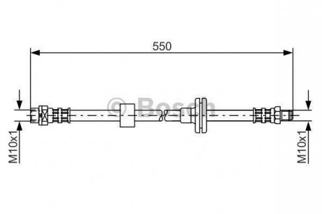 Тормозной шланг, передняя левая/правая (длина 526мм, M10x1/M10x1) BMW X3 (E83) 2.0-3.0D 09.03-12.11 BOSCH 1987481056