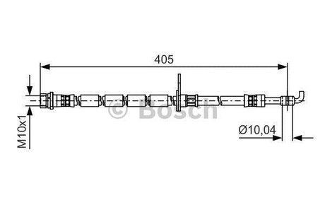 Гальмівний шланг, передня права (довжина 405мм, M10x1, кожух) FORD FIESTA VI 1.25-1.6D 06.08- BOSCH 1987481524