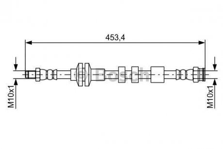 Гальмівний шланг, задній (довжина 430мм, M10x1/M10x1) ALFA ROMEO GIULIETTA 1.4-2.0D 04.10- BOSCH 1 987 481 574 (фото 1)