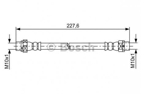 Тормозной шланг, задний левый (длина 205мм, M10x1/M10x1) BMW X5 (E70), X5 (F15, F85), X6 (E71, E72), X6 (F16, F86) 2.0D-4.8 10.06-0. BOSCH 1987481582