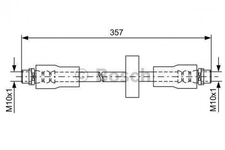Гальмівний шланг, передня ліва/права (довжина 360мм, M10x1/M10x1) AUDI ALLROAD 2.5D/2.7/4.2 05.00-08.05 BOSCH 1987481591 (фото 1)