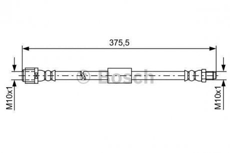 Гальмівний шланг вигнута задній ліва/права (довжина 350мм, M10x1/M10x1) MERCEDES CLS (C218), CLS SHOOTING BRAKE (X218), E T-MODEL (S212), E (W212) 1.8-6.2 01.09-12.17 BOSCH 1 987 481 608 (фото 1)