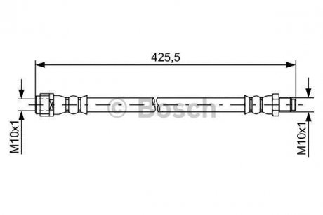 Тормозной шланг изогнутая передняя левая/правая (длина 400мм, M10x1/M10x1) MERCEDES CLS (C218), CLS SHOOTING BRAKE (X218), ET-MODEL (S212), E (W212) 1.8-5. BOSCH 1 987 481 610