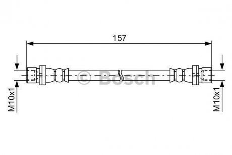Тормозной шланг, задний правый (длина 130мм, M10x1/M10x1) TOYOTA AURIS, COROLLA, VERSO 1.33-2.2D BOSCH 1 987 481 642