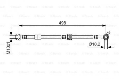 Тормозной шланг задний левый/правая (длина 511мм) MAZDA CX-7 2.2D/2.3/2.5 10.07-03.13 BOSCH 1 987 481 720