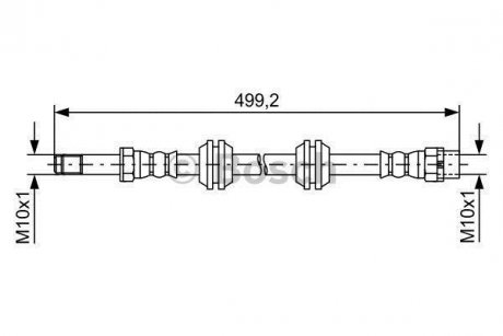 Тормозной шланг изогнутая задний левая/правая (длина 455мм, M10x1/M10x1) BMW 1 (F40), 2 GRAN COUPE (F44), 2 GRAN TOURER (F46), X1 (F48), X2 (F MINI (F55), (F56), (F57) 1.2-Electric 09.13- BOSCH 1 987 481 727 (фото 1)