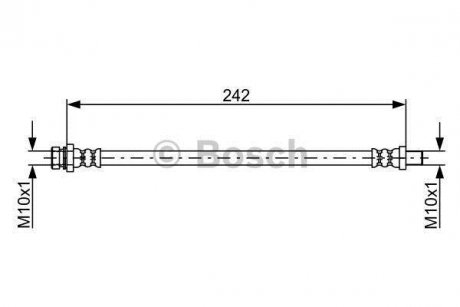 Тормозной шланг задний левый/правая (длина 242мм, M10x1/M10x1) HYUNDAI SONATA IV, XG; KIA MAGENTIS 2.0-3.5 03.98- BOSCH 1 987 481 895 (фото 1)