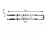 Трос стояночных тормозов Внутренний/Задний (1582мм/1582мм) OPEL COMBO, COMBO TOUR 1.3D-1.7D 10.01- BOSCH 1987482138 (фото 1)