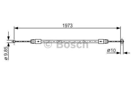 Фото автозапчасти трос стояночных тормозов (1973мм/1764мм) AUDI Q7; Volkswagen TOUAREG 2.5D-6.0D 10.02-08.15 BOSCH 1 987 482 192 (фото 1)