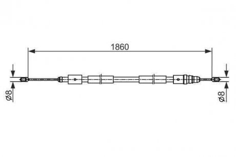 Трос стояночных тормозов (1860мм) CITROEN XSARA PICASSO 1.6-2.0D 12.99- BOSCH 1 987 482 540