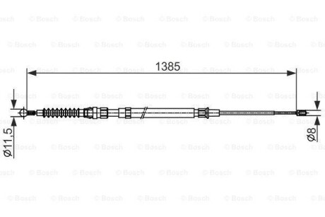 Фото автозапчастини трос стоянкових гальм права AUDI TT 1.8-3.2 08.06-06.14 BOSCH 1 987 482 584