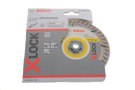 Фото автозапчасти алмазний диск X-LOCK Standard for Universal 125 x 22,23 x 1,6 x 10 мм BOSCH 2608615166